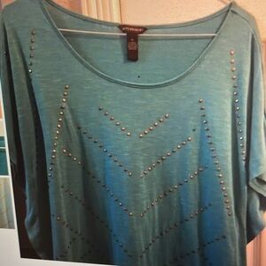 Bit & Bridle turquoise short sleeve top XL